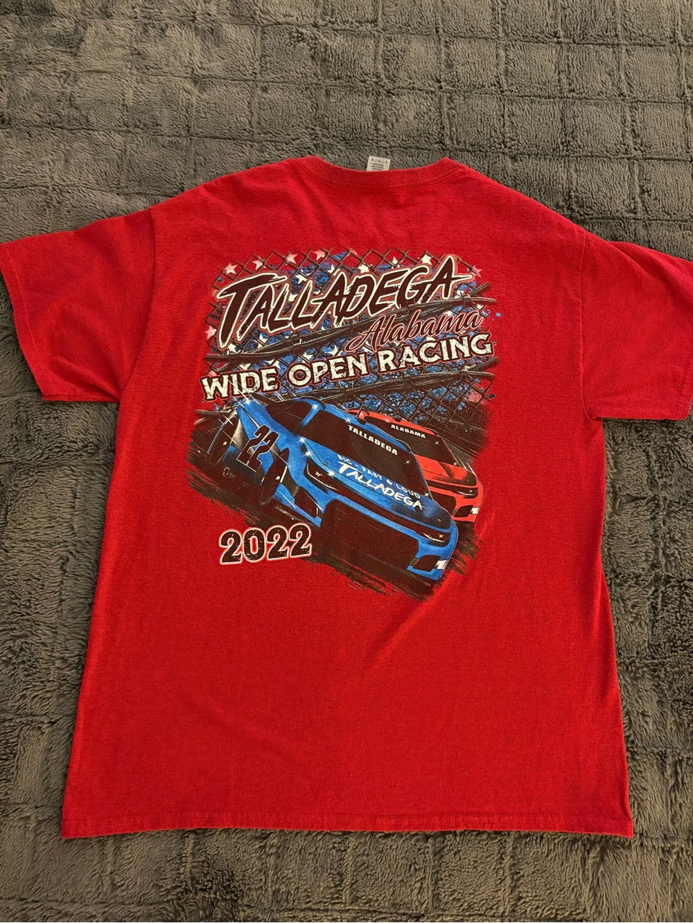 Talladega Wide Open Racing 2022 Double Side Graphic NASCAR Racing T-Shirt - LG